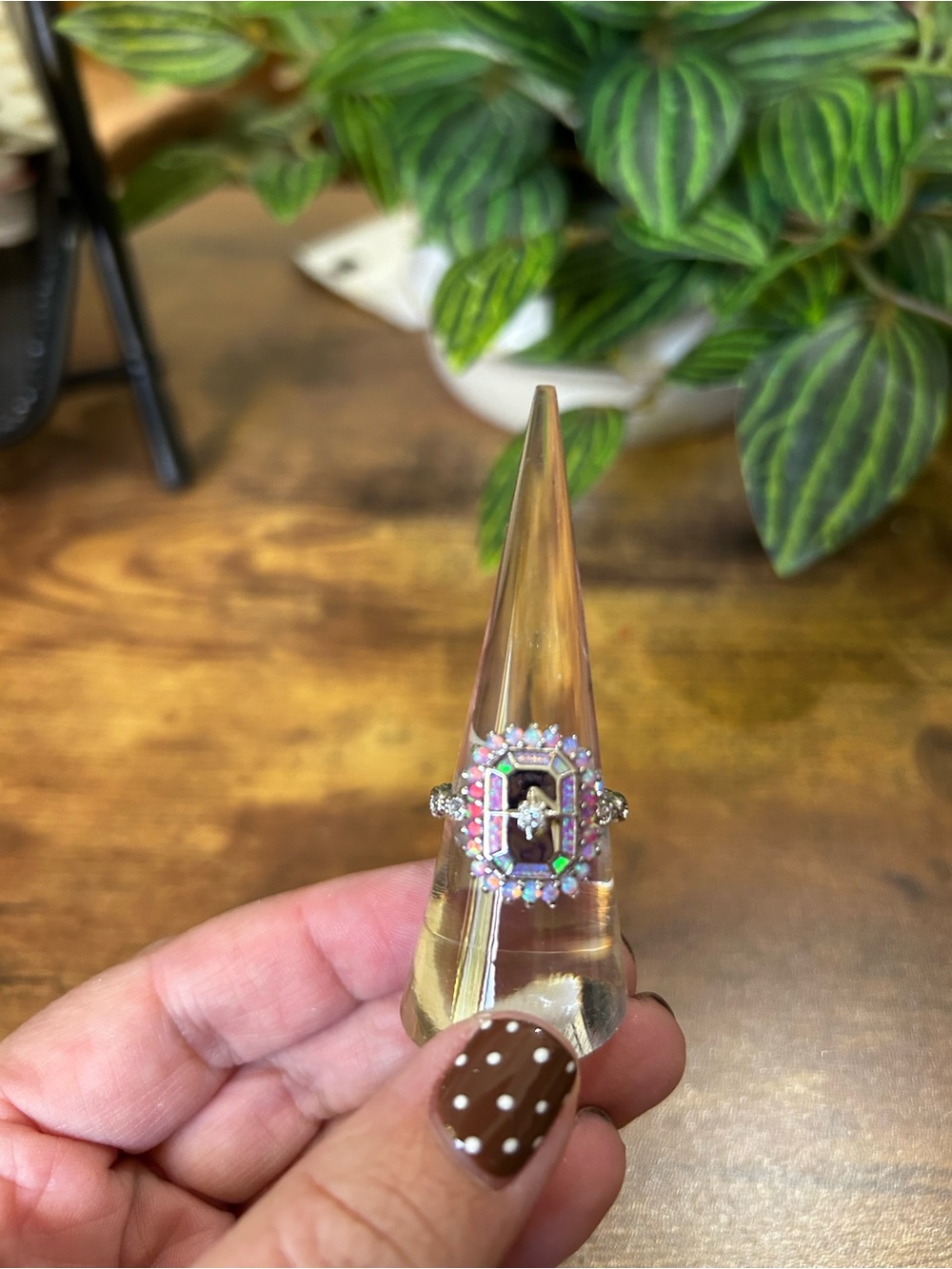 Bomb Party October 2026 “Girl Boss Society” Rhodium Ring, Size 7